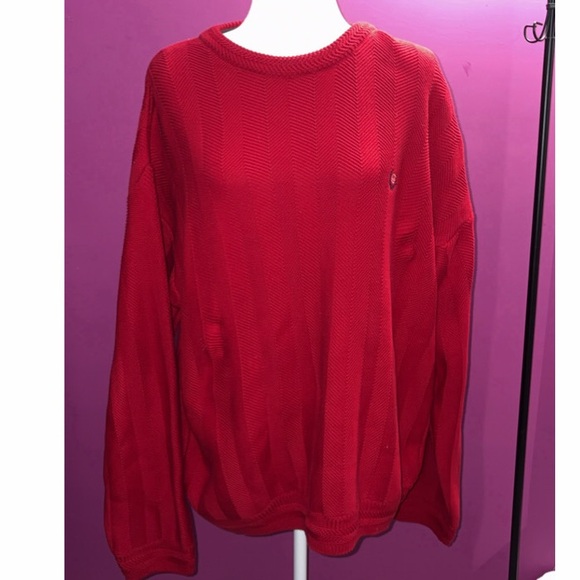 MENS Hand Framed Chaps Ralph Lauren Red Sweater - Picture 3 of 6